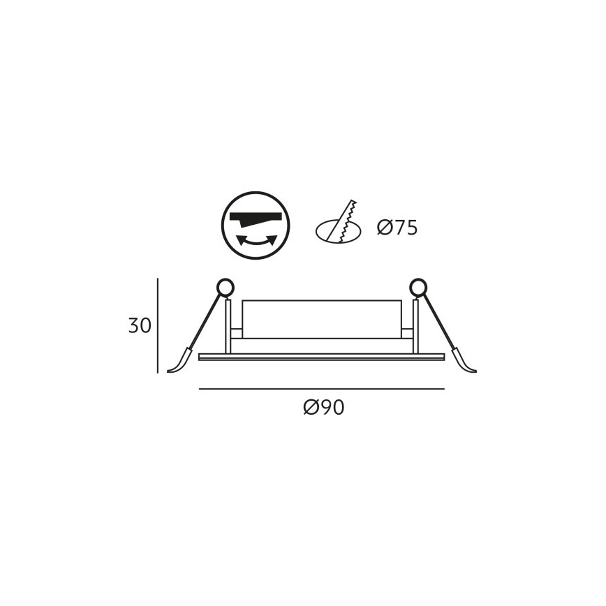 LED inbouwspot BRINO LED/3/5/7W/230V 3000/4000/6500K zwart