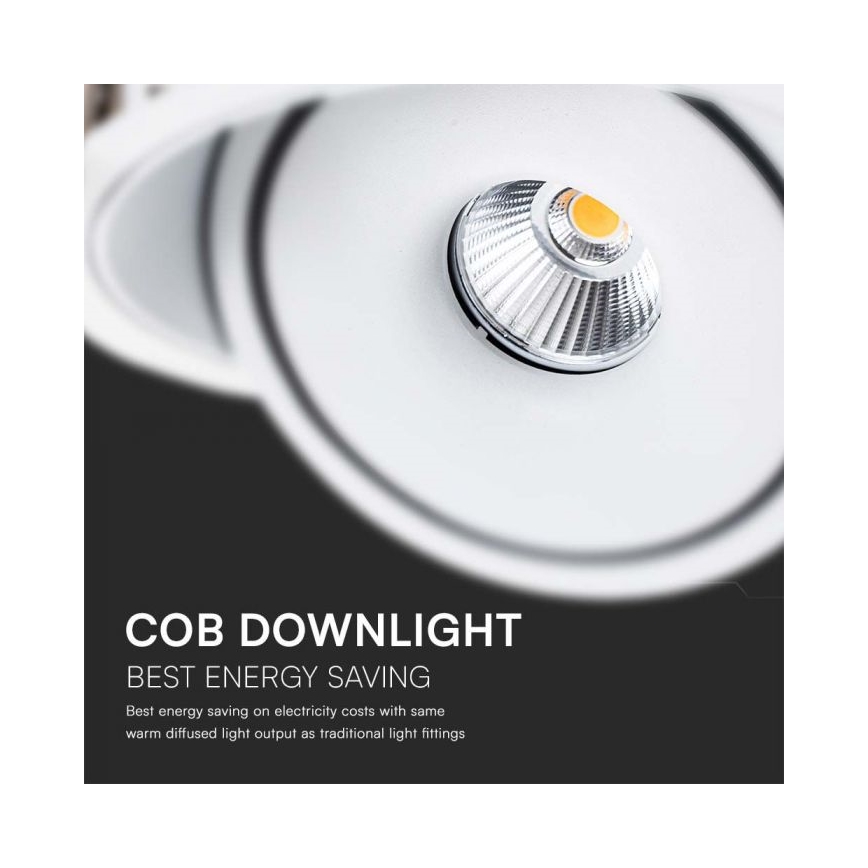 LED Inbouwspot LED/12W/230V 3000/4000/6400K diameter 12 cm wit