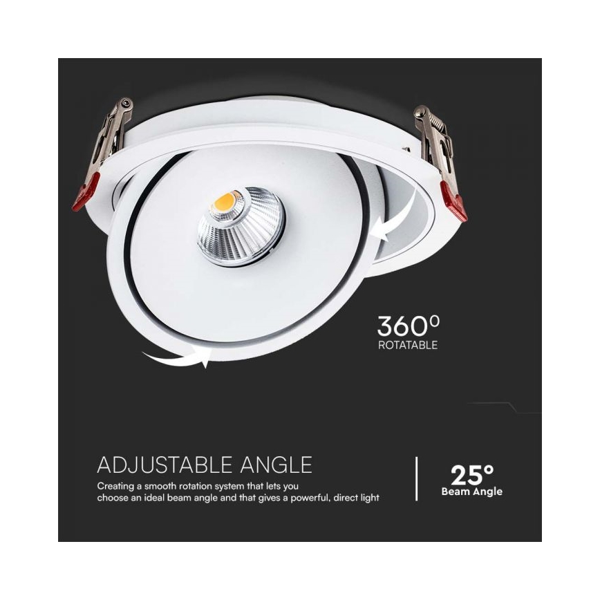 LED Inbouwspot LED/12W/230V 3000/4000/6400K diameter 12 cm wit