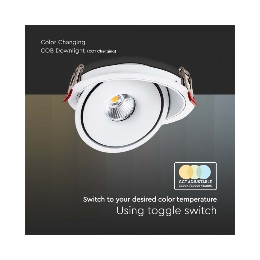 LED Inbouwspot LED/12W/230V 3000/4000/6400K diameter 12 cm wit