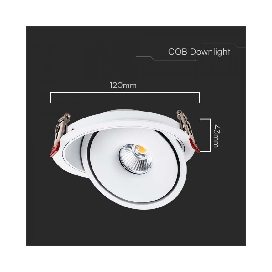 LED Inbouwspot LED/12W/230V 3000/4000/6400K diameter 12 cm wit