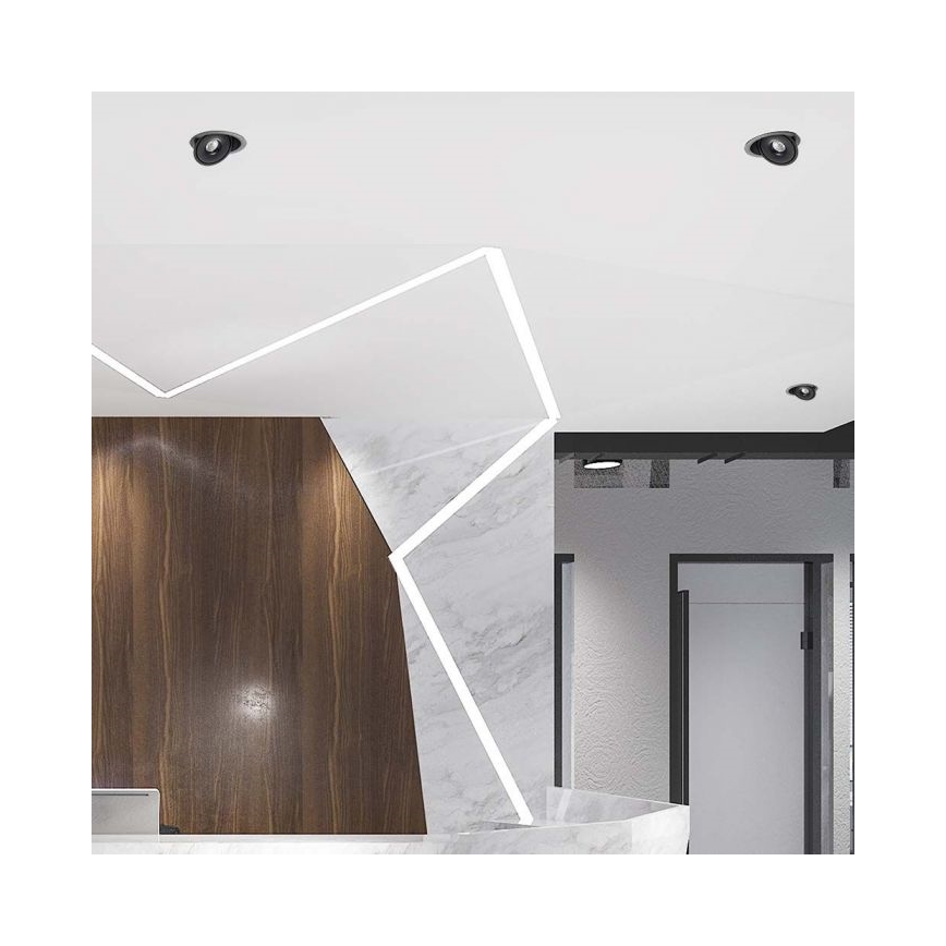 LED Inbouwspot LED/12W/230V 3000/4000/6400K diameter 12 cm zwart