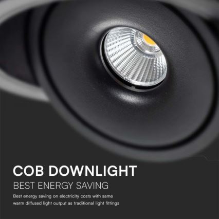 LED Inbouwspot LED/12W/230V 3000/4000/6400K diameter 12 cm zwart