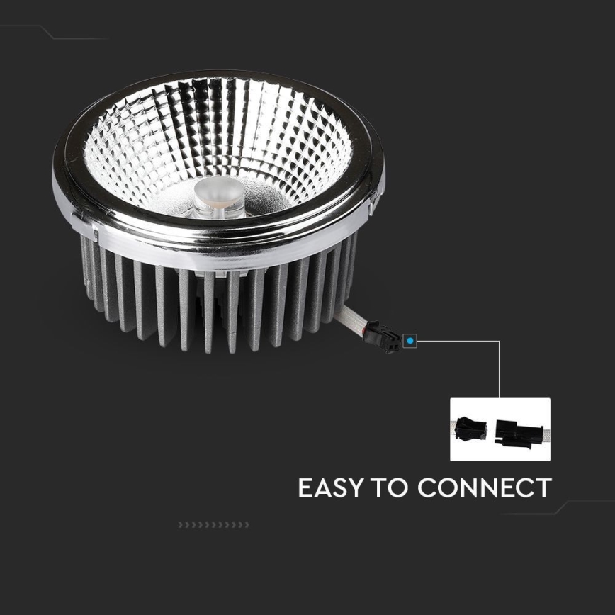 LED Inbouwspot LED/20W/230V 4000K 40°/20° diameter 11 cm glanzend chroom