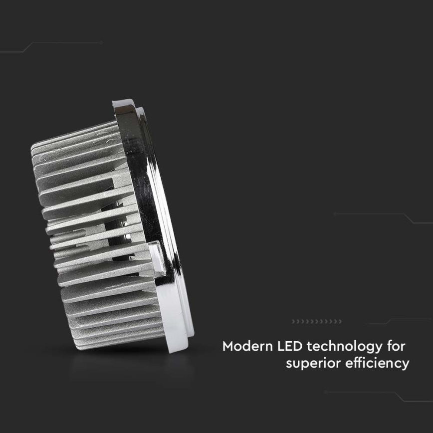 LED Inbouwspot LED/20W/230V 4000K 40°/20° diameter 11 cm glanzend chroom