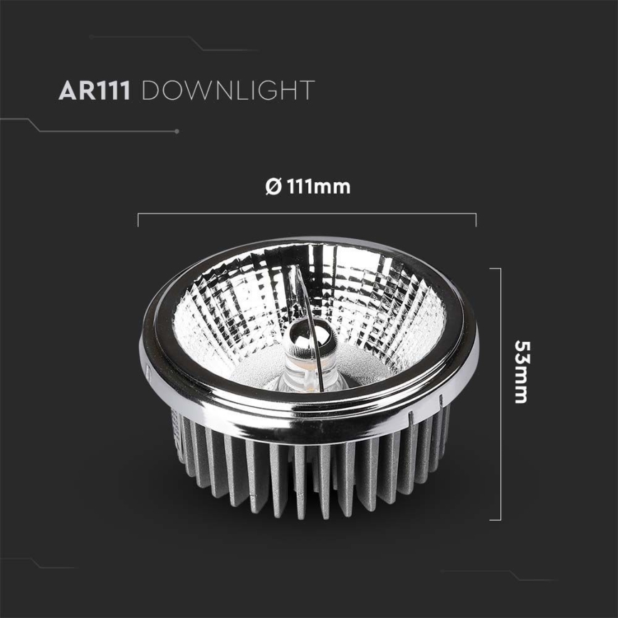 LED Inbouwspot LED/20W/230V 4000K 40°/20° diameter 11 cm glanzend chroom