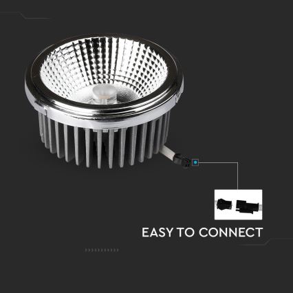LED Inbouwspot LED/20W/230V 6400K 40°/20° diameter 11 cm glanzend chroom