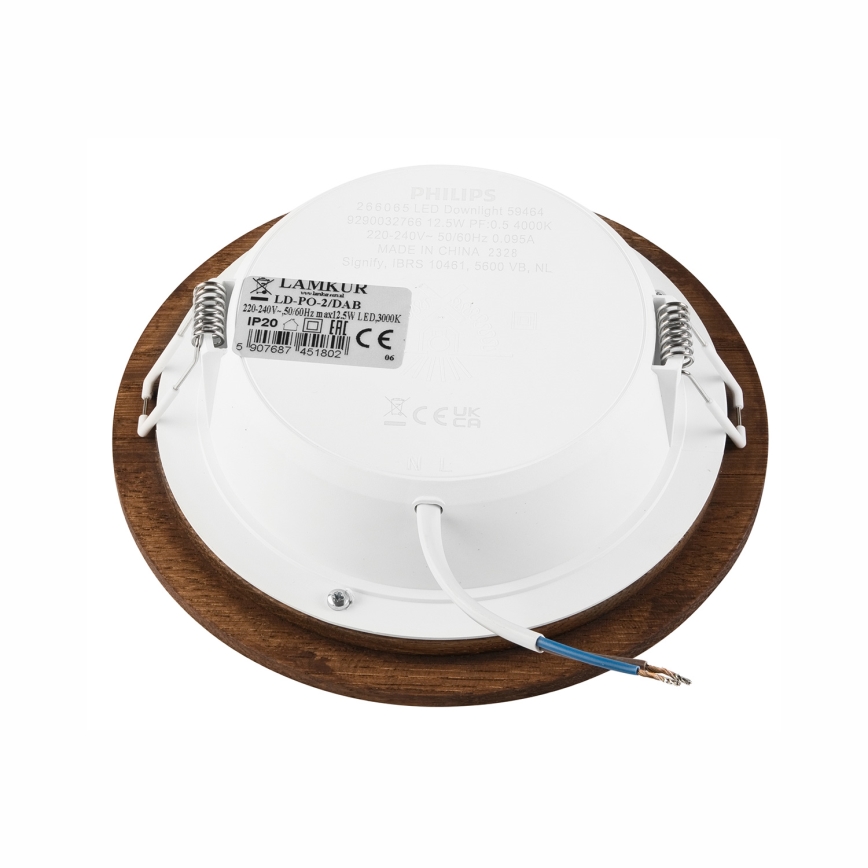 LED Inbouwspot WOODY SPOT LED/12,5W/230V 4000K kersenhout Ø 16 cm