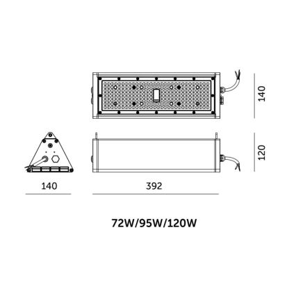 LED dimbaar industrieel technisch armatuur NICO HIGHBAY LED/72/95/120W/230V 3000/4000/6000K IP65