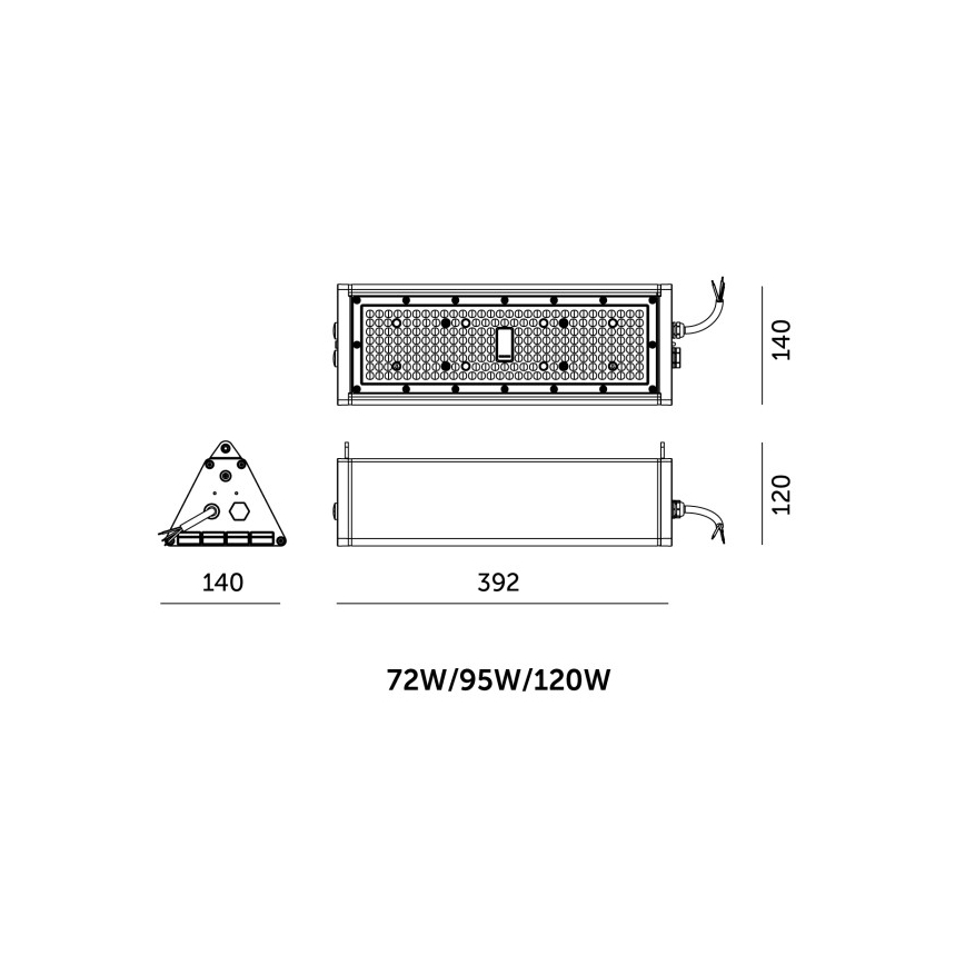 LED dimbaar industrieel technisch armatuur NICO HIGHBAY LED/72/95/120W/230V 3000/4000/6000K IP65