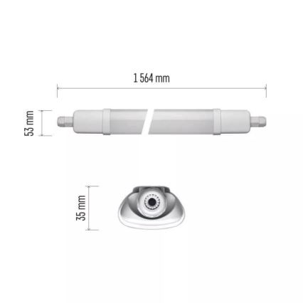 LED Industriële lamp LED/45W/230V IP65 4000K 156,4 cm