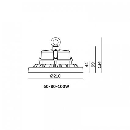 LED industriële plafondarmatuur RIO PRO HIGHBAY LED/60/80/100W/230V 4000/5000/6000K IP66