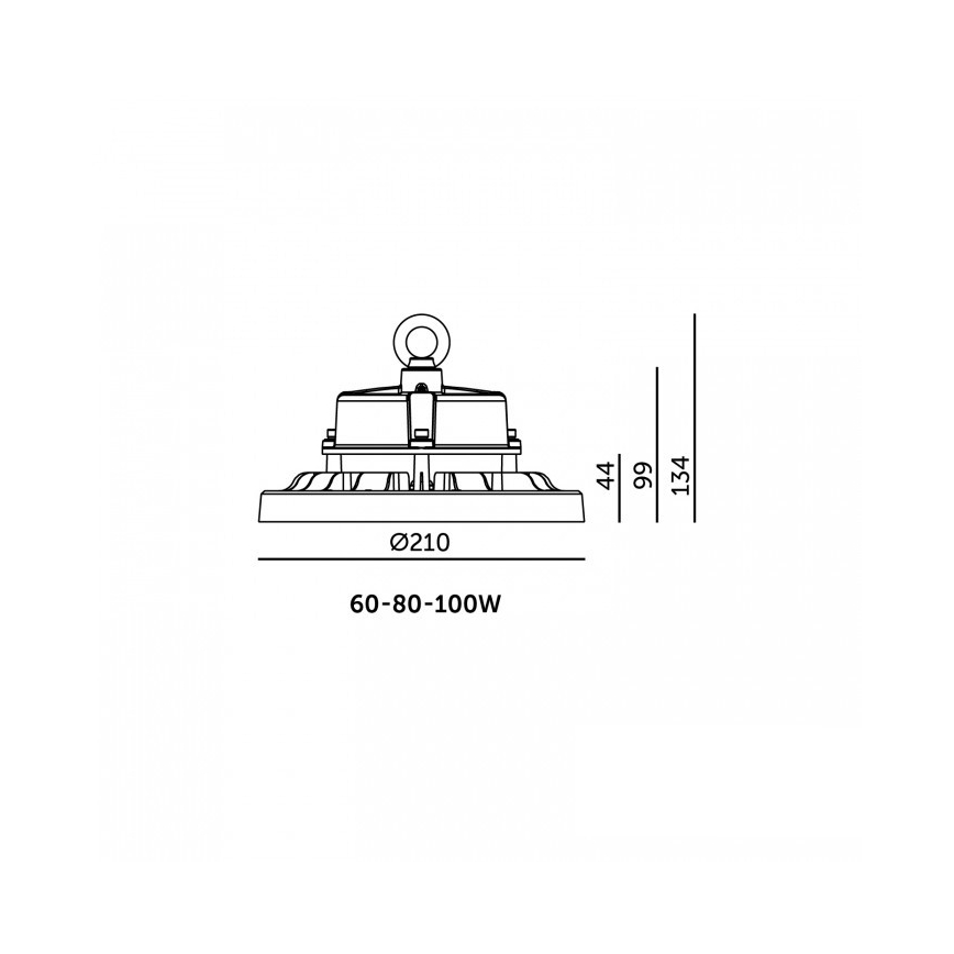 LED industriële plafondarmatuur RIO PRO HIGHBAY LED/60/80/100W/230V 4000/5000/6000K IP66