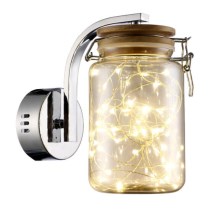 LED JAR LED/5W/230V gouden/glanzend chroom /hout