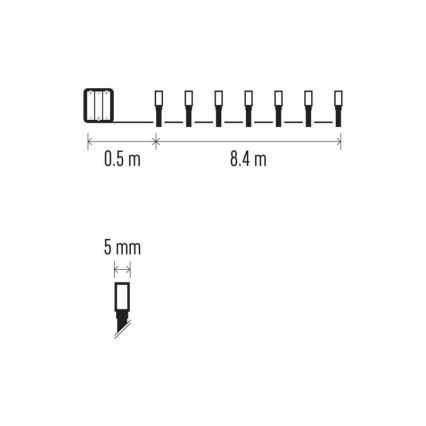 LED Kerst buitenketting 120xLED/8,9m IP44 warm wit