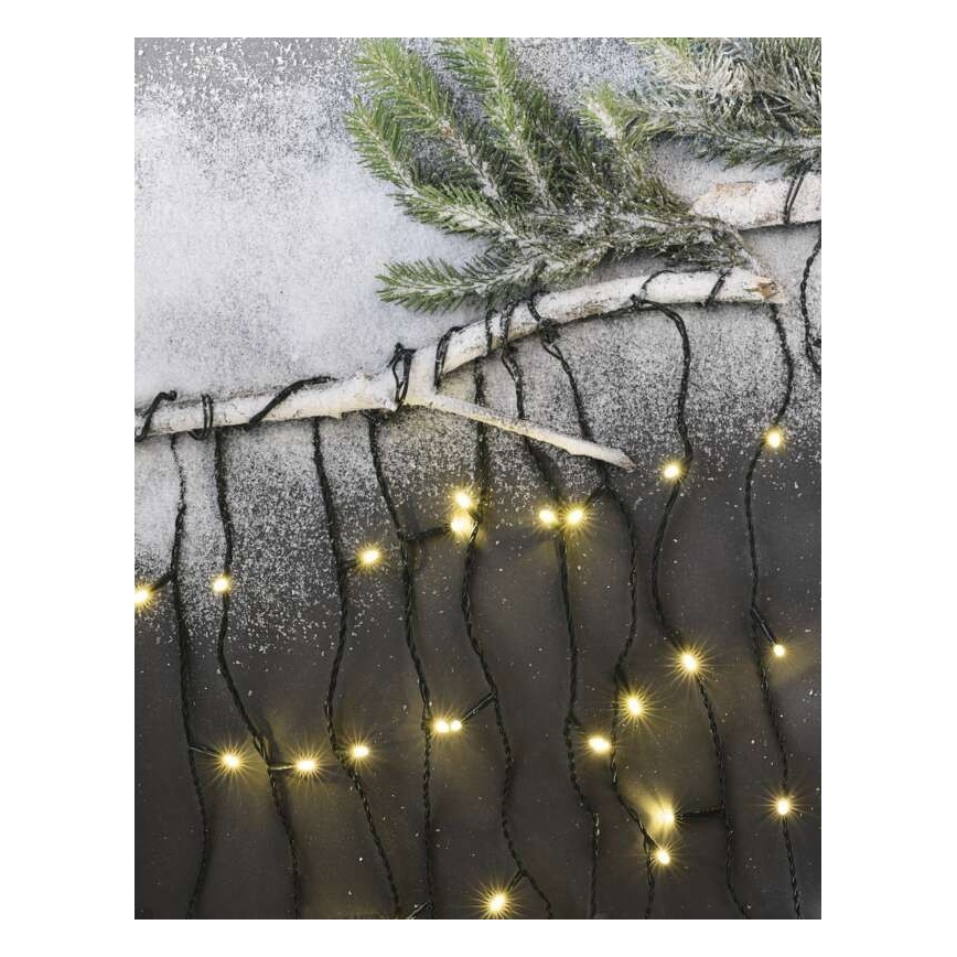 LED Kerst buitenketting 200xLED/8 standen 8,6m IP44 warm wit