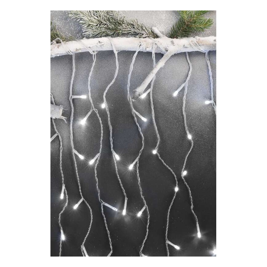 LED kerst buitenketting 300xLED/8 standen10m IP44 koel wit + afstandsbediening
