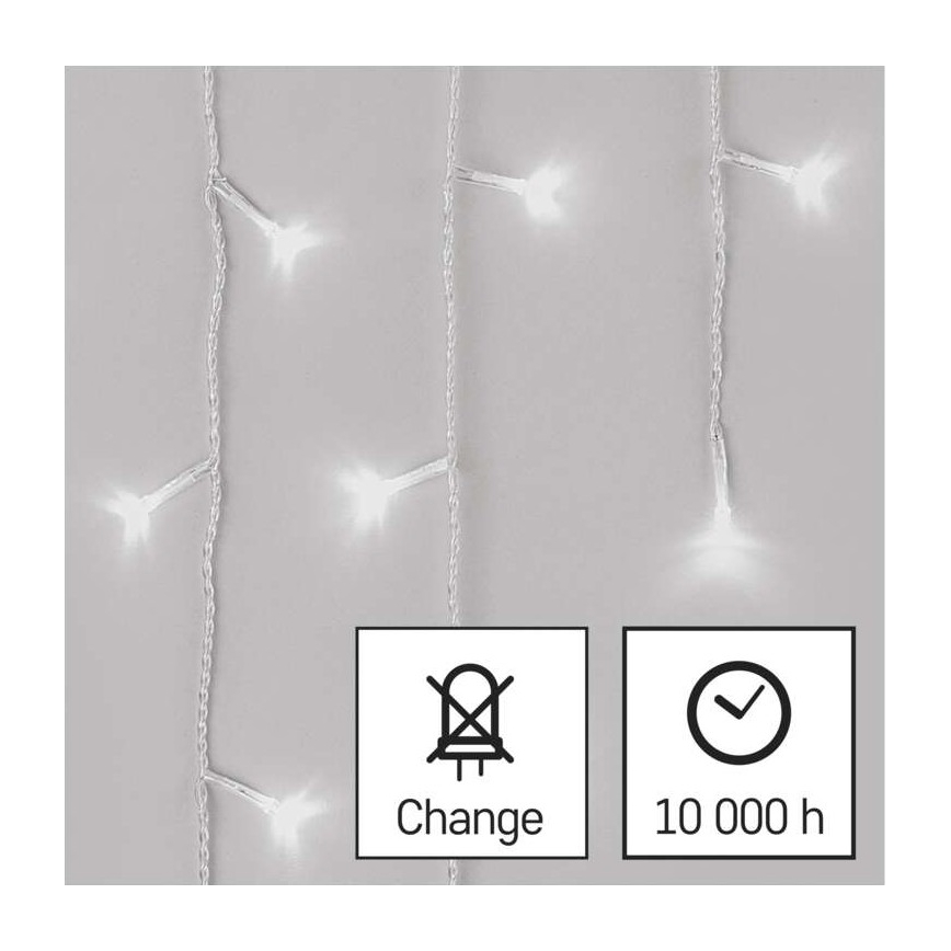 LED kerst buitenketting 300xLED/8 standen10m IP44 koel wit + afstandsbediening