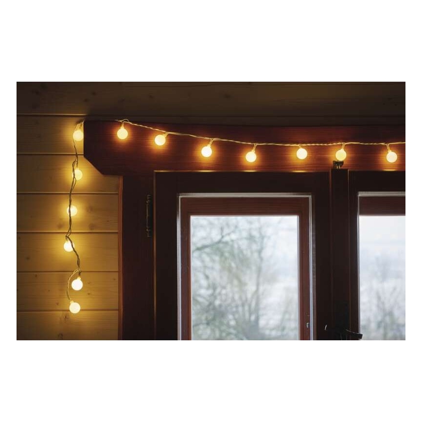 LED Kerst buitenketting 40xLED/9m IP44 warm wit