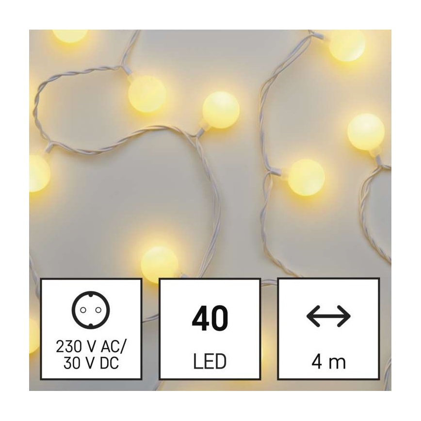 LED Kerst buitenketting 40xLED/9m IP44 warm wit