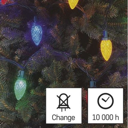 LED Kerst buitenketting 50xLED/8 standen 14,8m IP44 multicolor