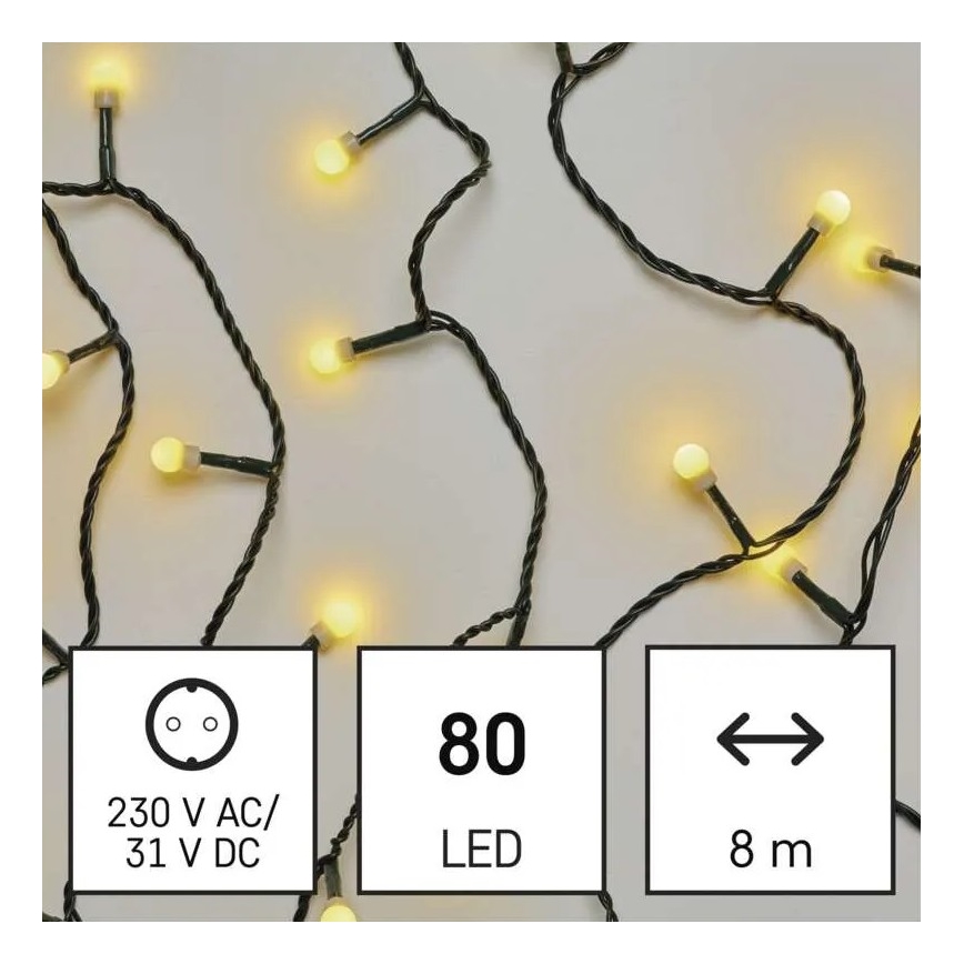LED Kerst buitenketting 80xLED/13m IP44 warm wit