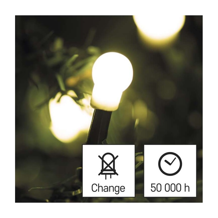 LED Kerst buitenketting 80xLED/13m IP44 warm wit