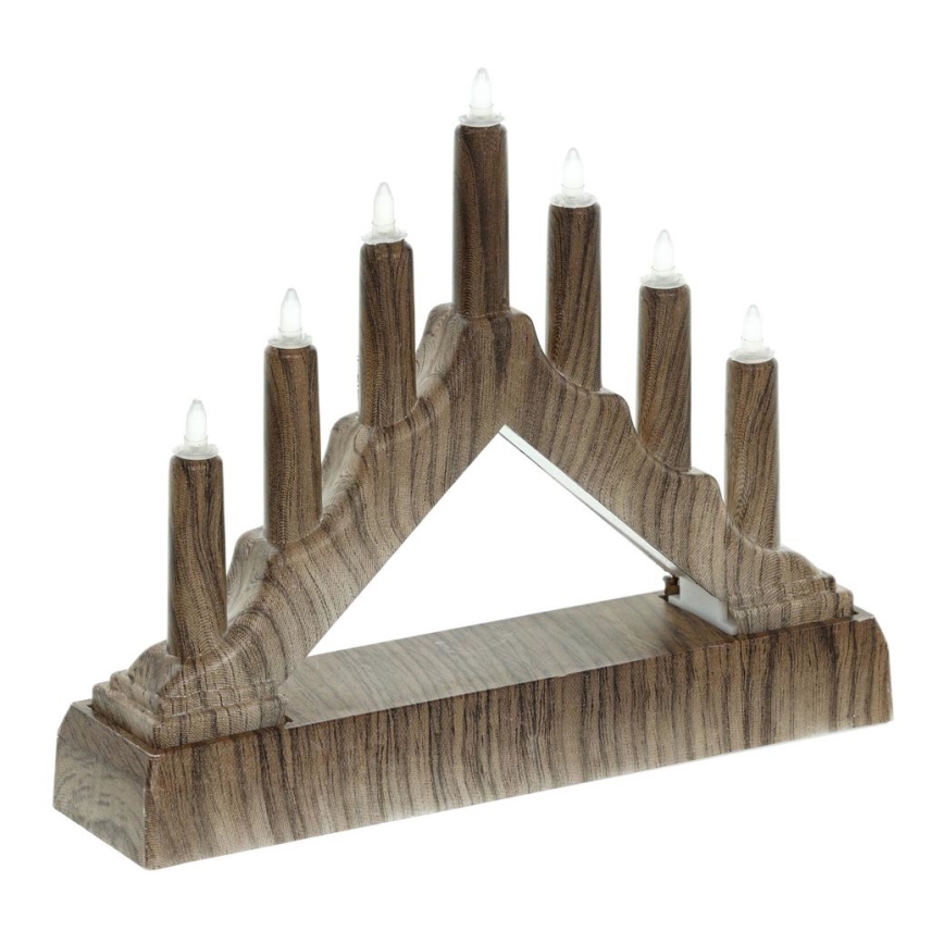 LED Kerst Kandelaar 7xLED/2xAA warm wit