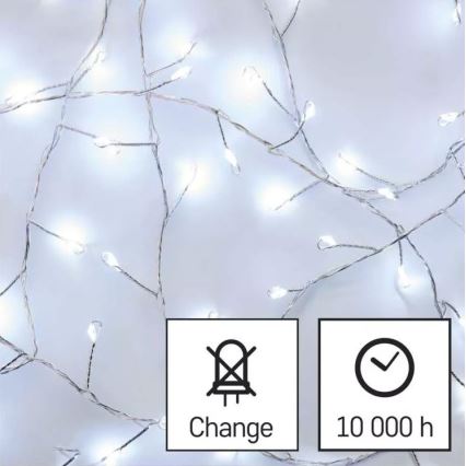 LED Kerst Lichtketting 100xLED/3xAA 2,7 m koud wit