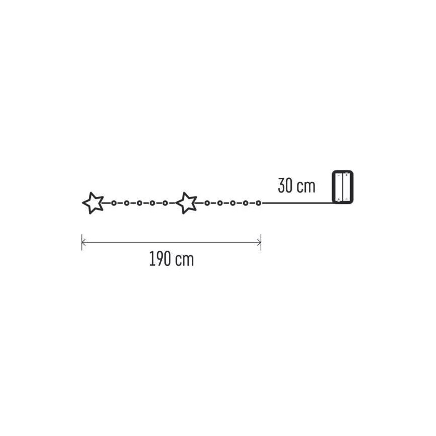 LED Kerst Lichtketting 20xLED/2xAA 2,2 m warm wit