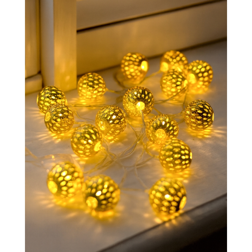 LED Kerst Lichtketting 20xLED/3xAA 2,5m warm wit