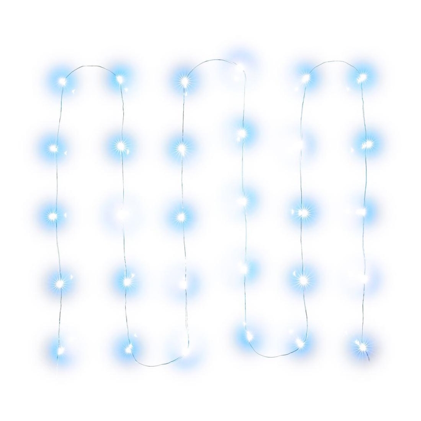 LED Kerst Lichtketting 30xLED/3xAA 3,3m koud wit