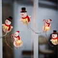 LED Kerst Lichtketting met zuignappen 6xLED/2xAA 1,2m warm wit sneeuwpop