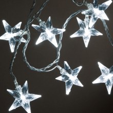 LED Kerst Lichtketting STARS 10xLED 3,9m koud wit