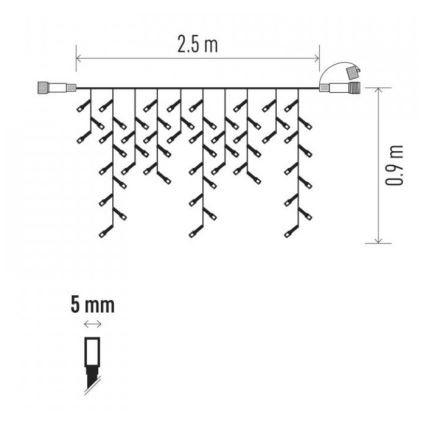 LED Kerst Lichtketting Verbinding voor Buiten STANDARD 100xLED 2,5m IP44 warm wit