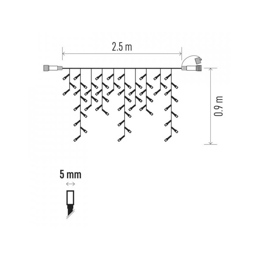LED Kerst Lichtketting Verbinding voor Buiten STANDARD 100xLED 2,5m IP44 warm wit