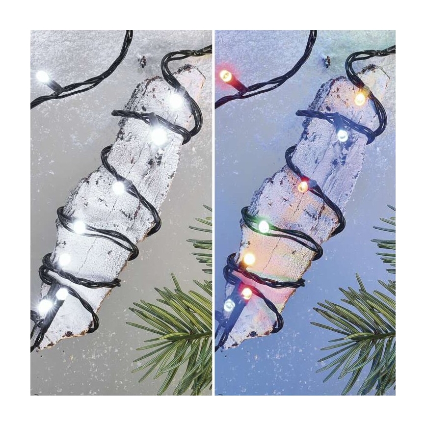 LED Kerst Lichtketting voor Buiten 100xLED/8 modi 15m IP44 koud wit/meerdere kleuren