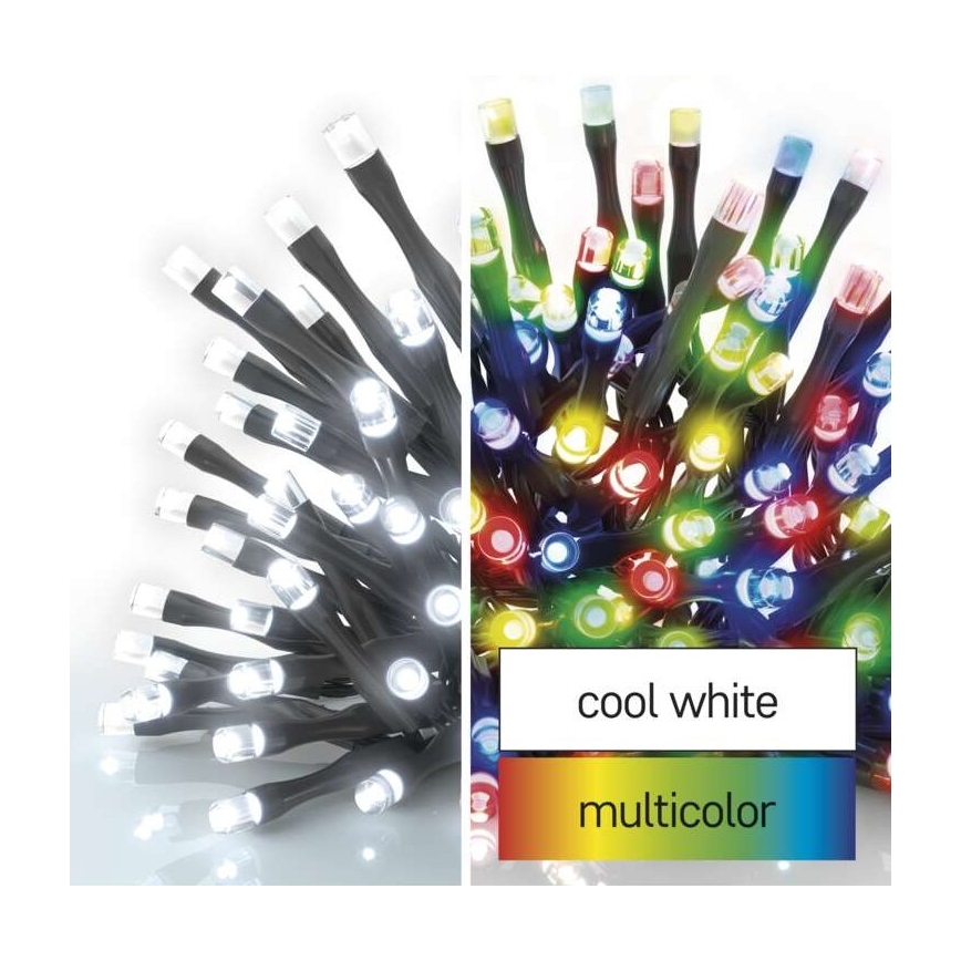 LED Kerst Lichtketting voor Buiten 100xLED/8 modi 15m IP44 koud wit/meerdere kleuren