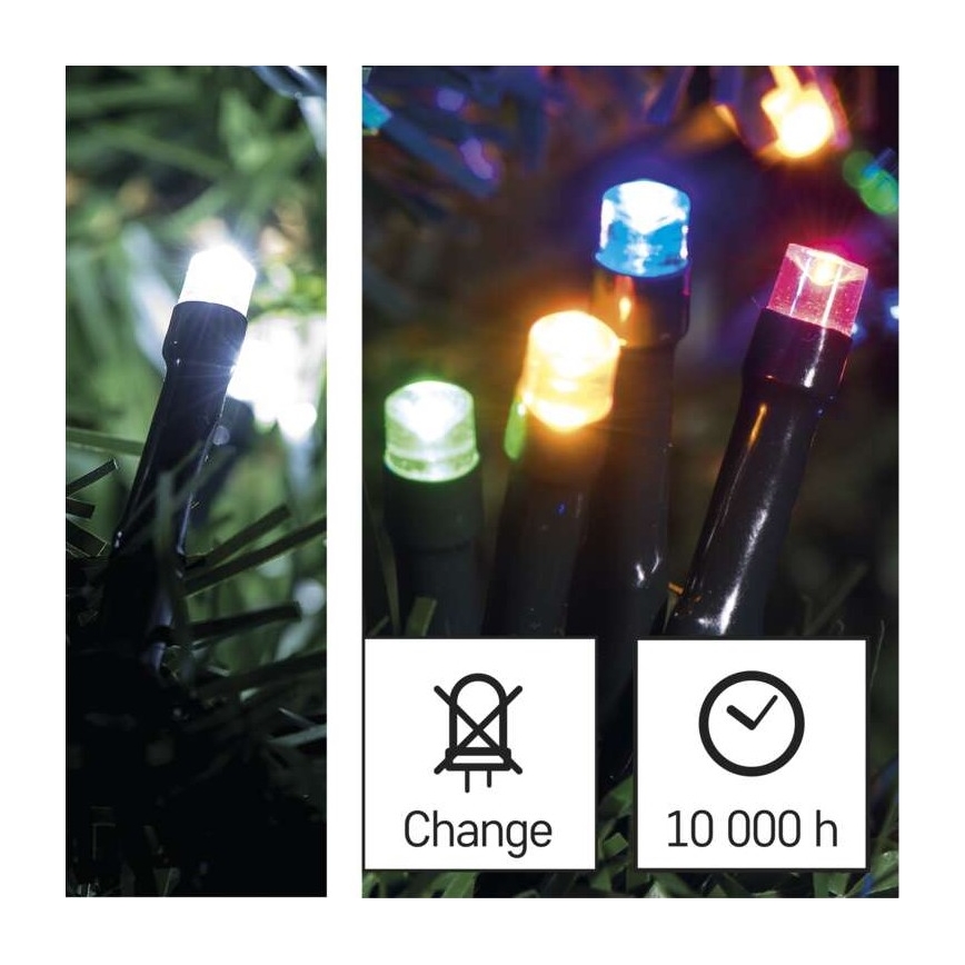 LED Kerst Lichtketting voor Buiten 100xLED/8 modi 15m IP44 koud wit/meerdere kleuren