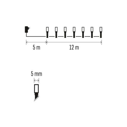 LED Kerst Lichtketting voor Buiten 120xLED/8 modi 17m IP44 warm wit