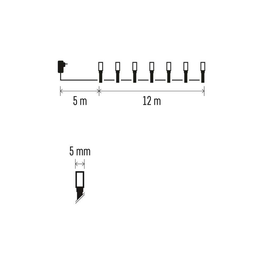 LED Kerst Lichtketting voor Buiten 120xLED/8 modi 17m IP44 warm wit