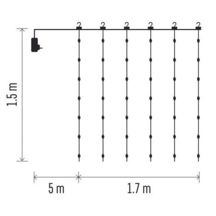 LED Kerst Lichtketting voor Buiten 180xLED/8 functies 6,7 m IP44 warm wit
