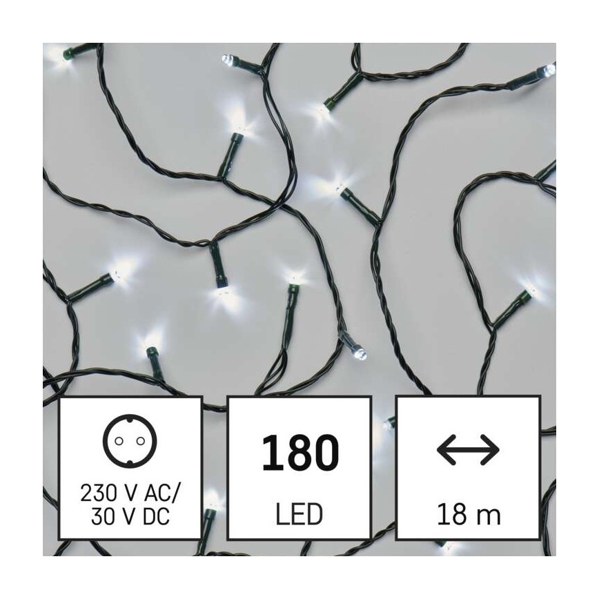 LED Kerst Lichtketting voor Buiten 180xLED/8 modi 23m IP44 koud wit
