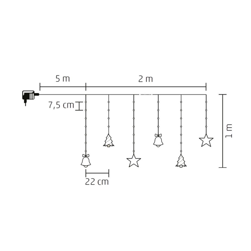 LED Kerst lichtketting voor buiten 186xLED 7m IP44 koud wit