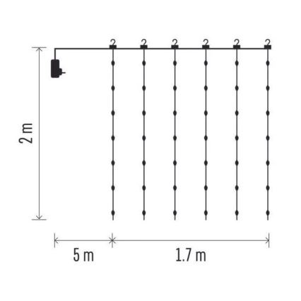 LED Kerst Lichtketting voor Buiten 240xLED/8 functies 6,7 m IP44 warm wit