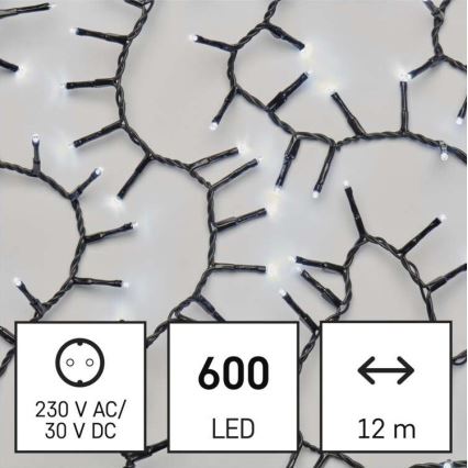 LED Kerst Lichtketting voor Buiten 600xLED/17m IP44 koud wit