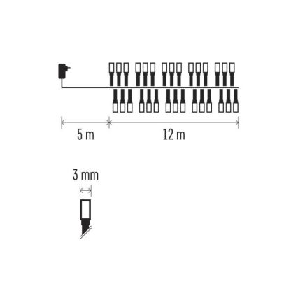 LED Kerst Lichtketting voor Buiten 600xLED/17m IP44 vintage