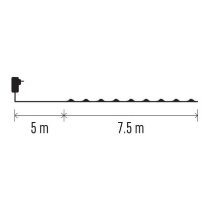LED Kerst Lichtketting voor Buiten 75xLED/12,5m IP44 warm wit