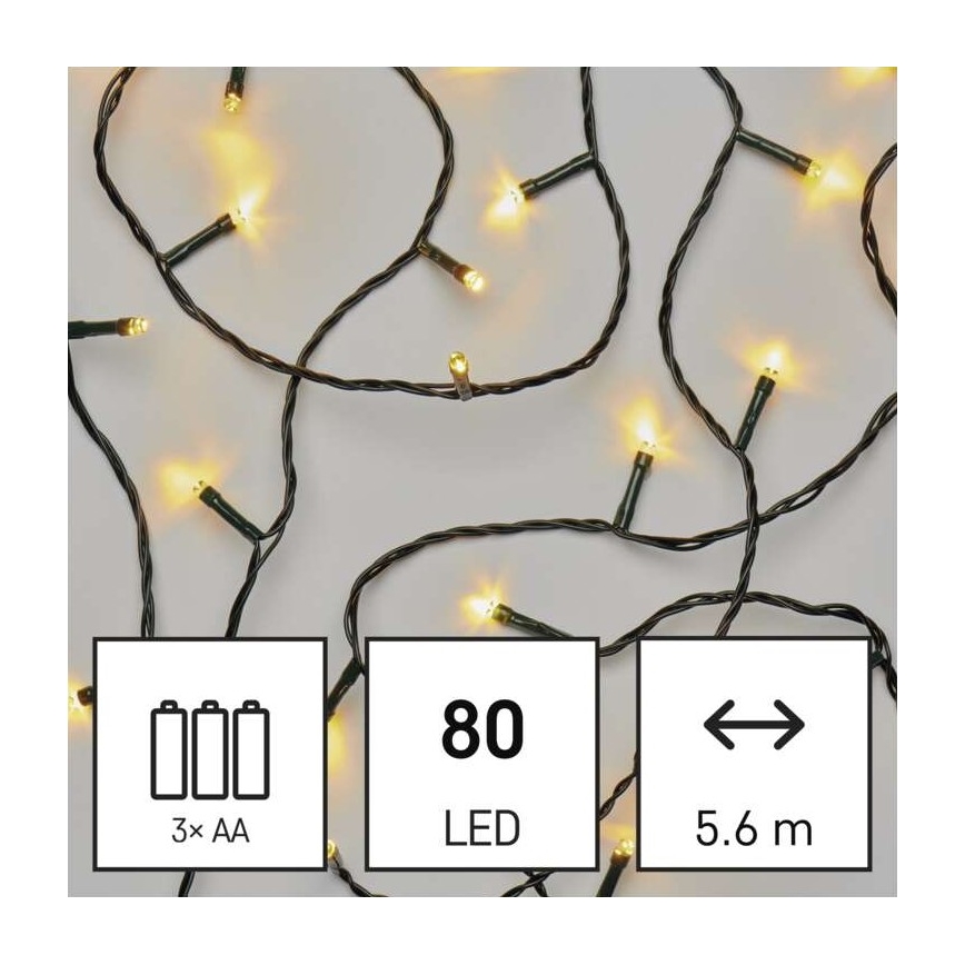 LED Kerst Lichtketting voor Buiten 80xLED/6,1m IP44 warm wit