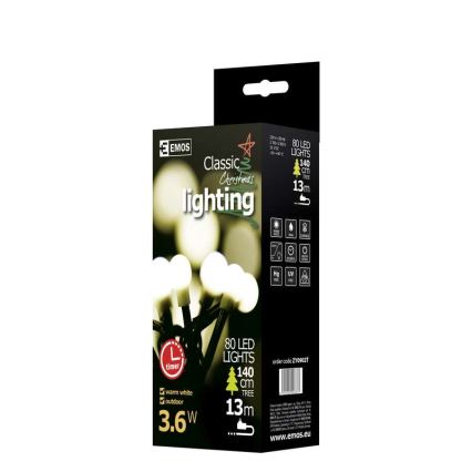 LED Kerst Lichtketting voor Buiten CHAIN 80xLED 13m IP44 warm wit